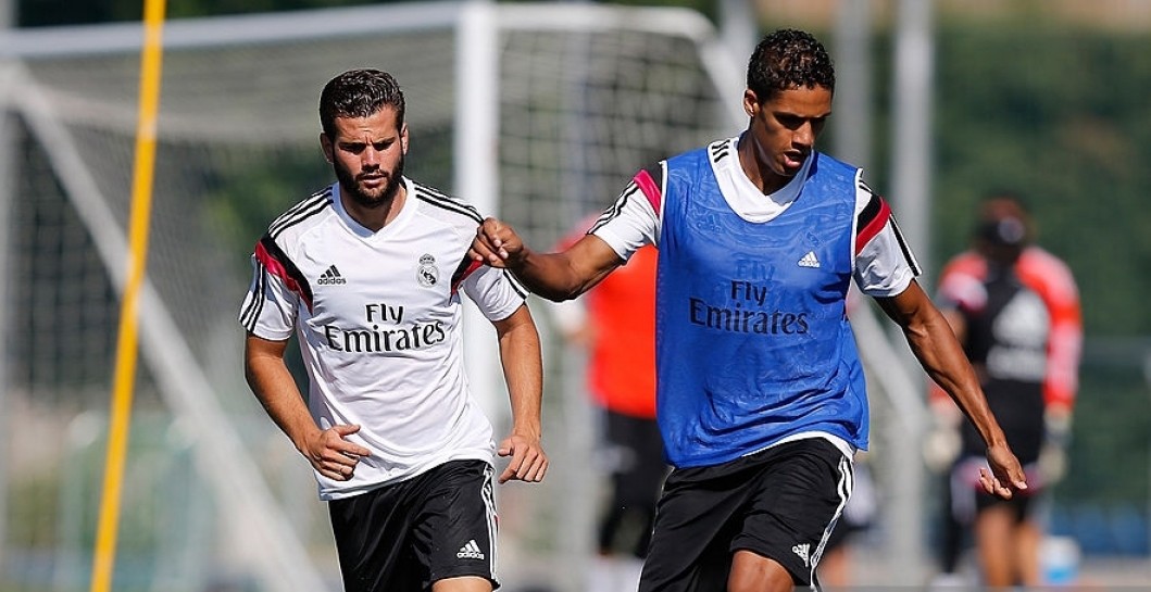 Nacho, Varane, entrenamiento, Real Madrid