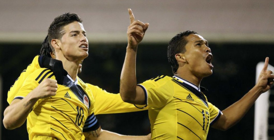Carlos Bacca y James con la selección colombiana