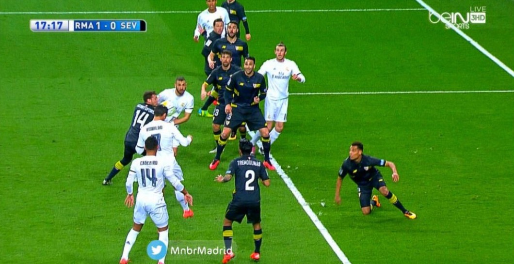 Gol anulado al Real Madrid ante el Sevilla