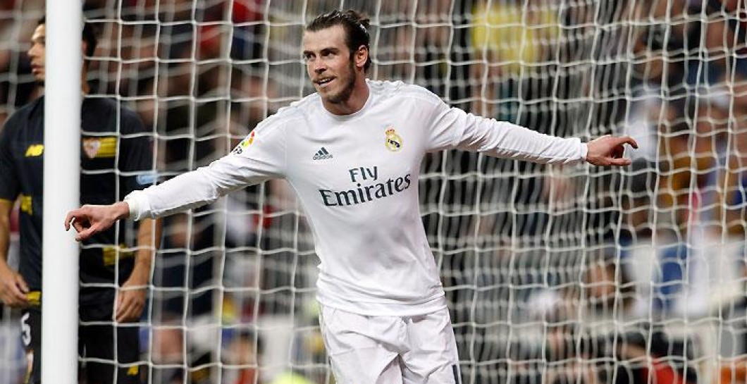 Gareth Bale celebra su gol al Sevilla