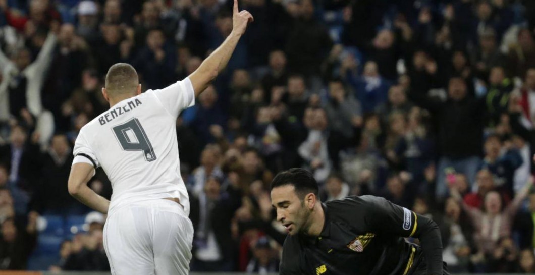Benzema celebra gol Sevilla