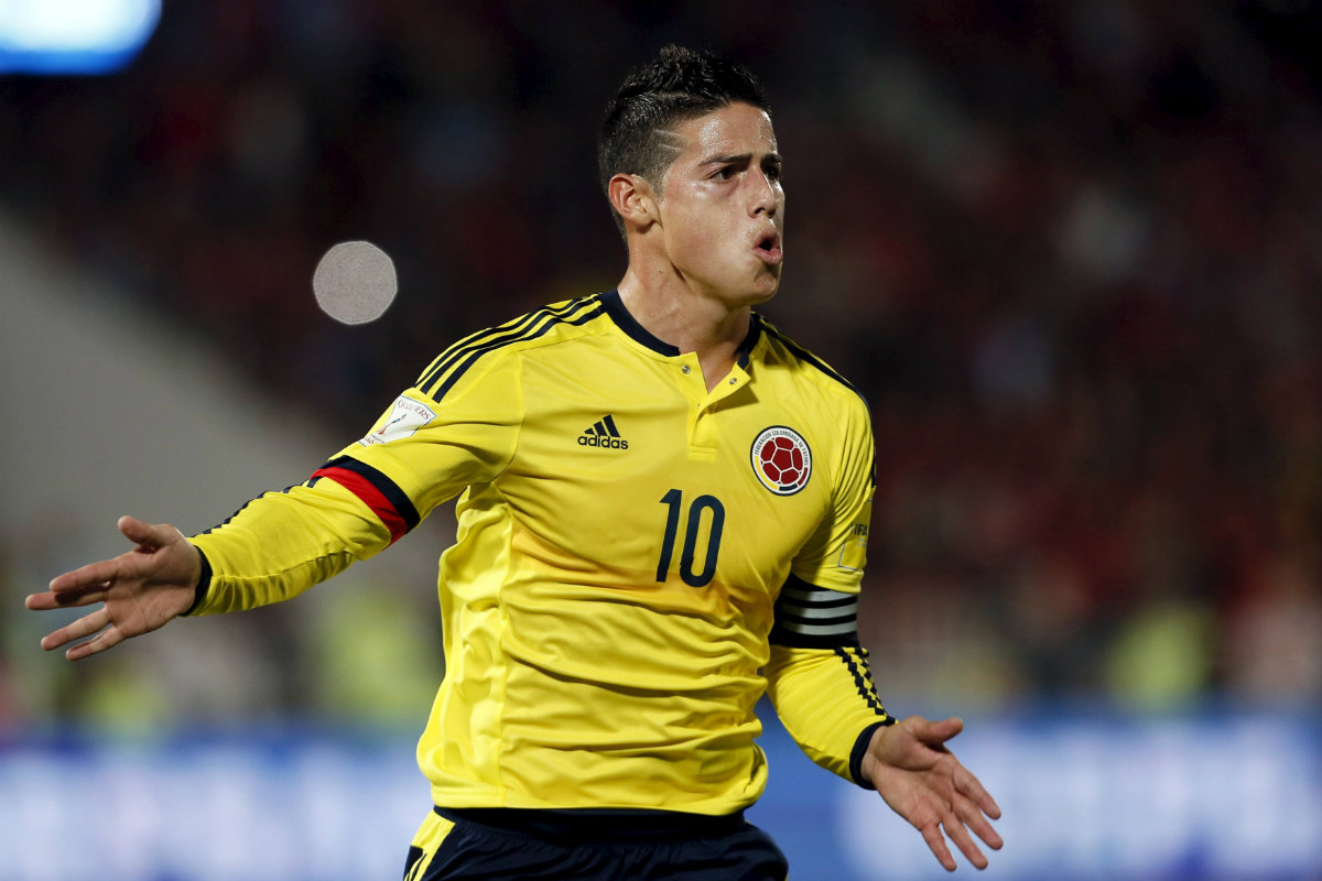 James Rodríguez, con la selección de Colombia