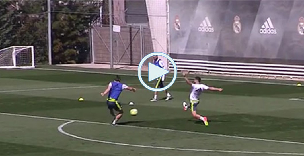 El golazo de Bale en el entrenamiento del miércoles