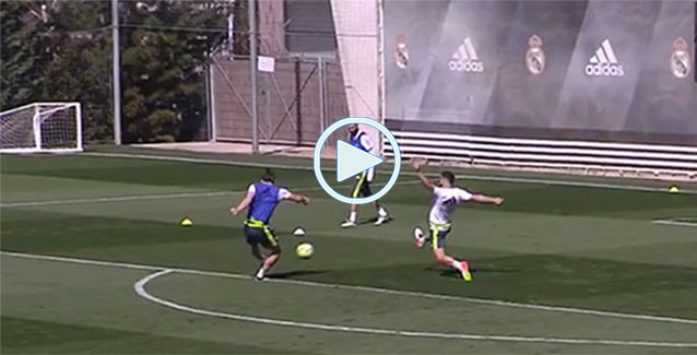 El golazo de Bale en el entrenamiento del miércoles