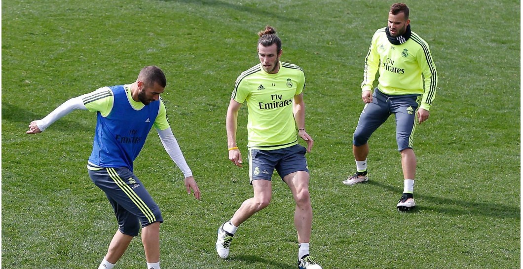 Bale, Benzema y Jesé en el entrenamiento de este lunes