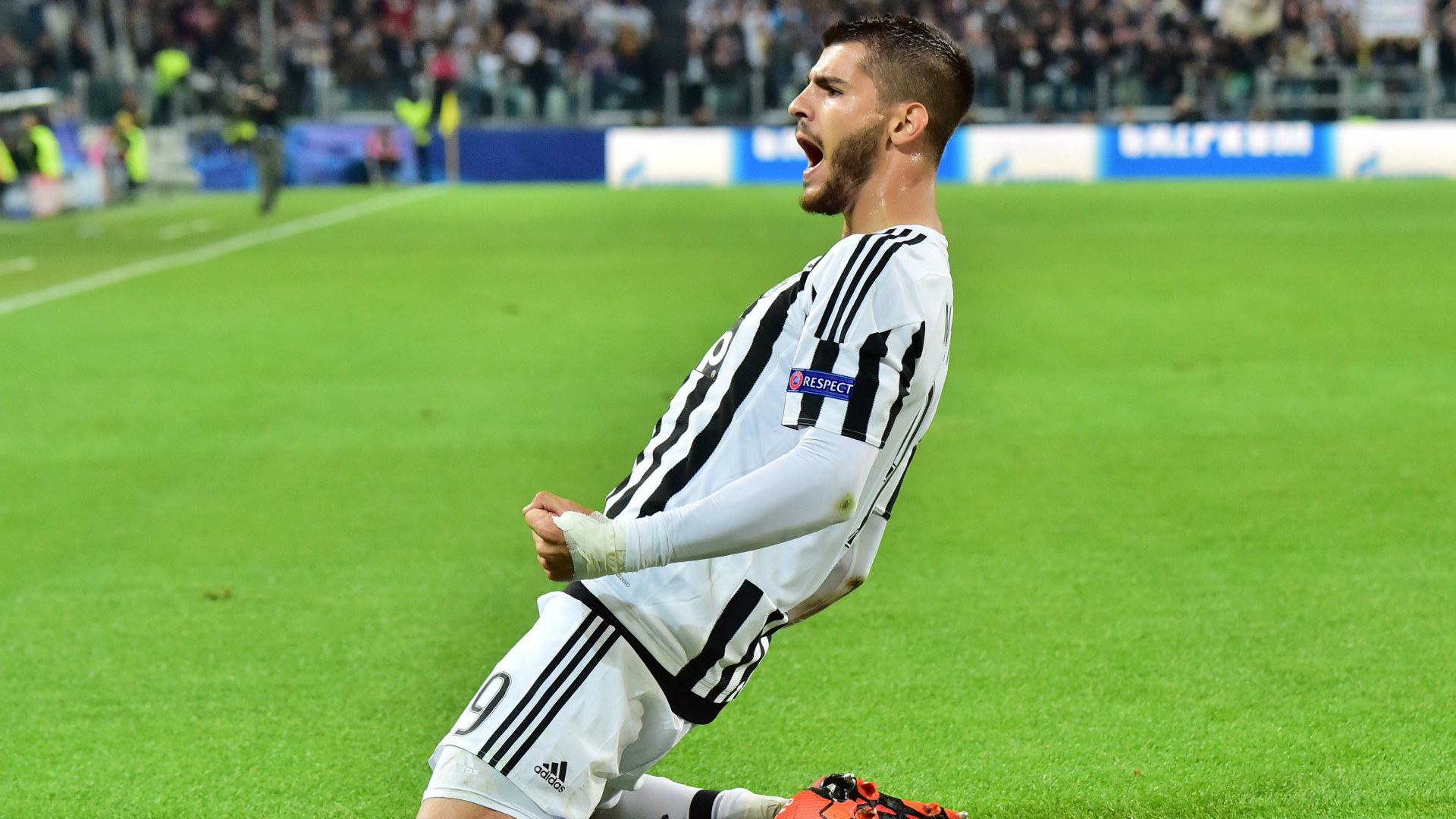 Morata celegra gol Juventus
