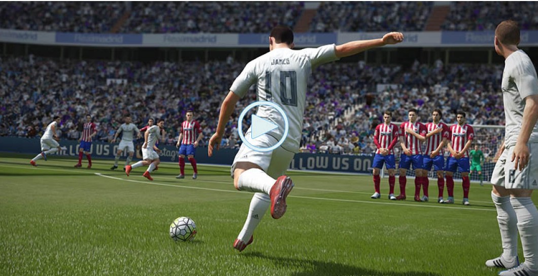 Simulación de un Real Madrid-Atlético en el FIFA 16
