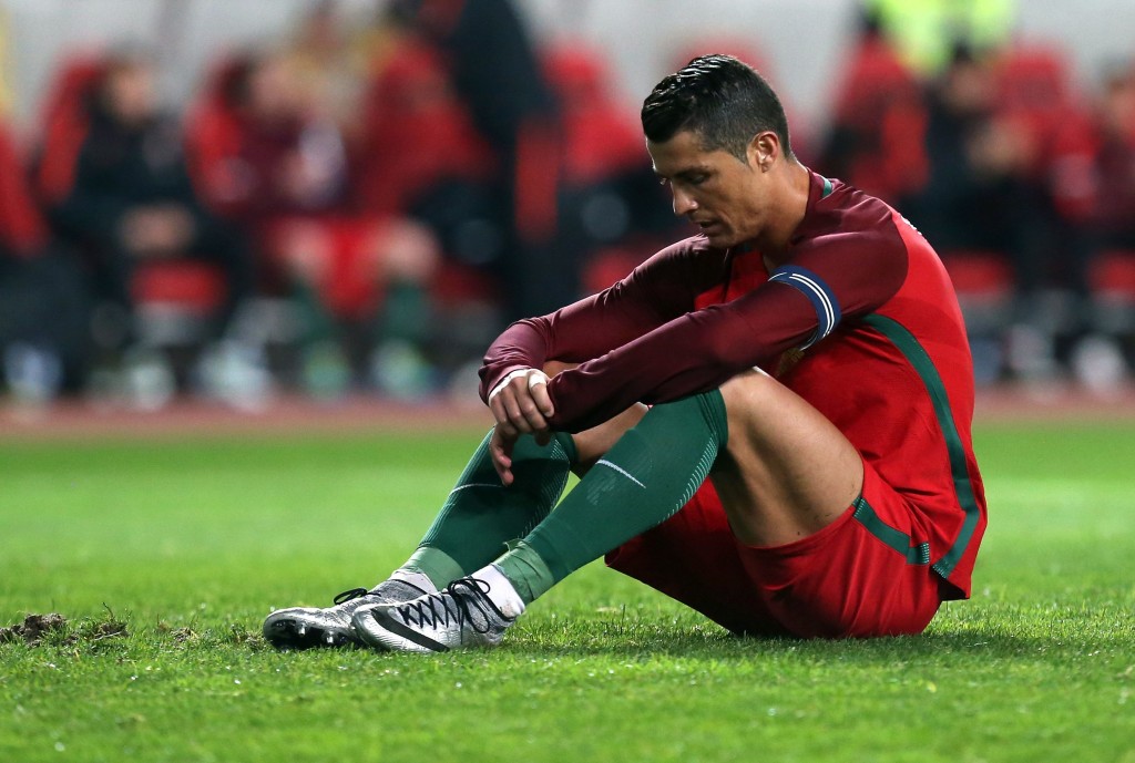 Cristiano Ronaldo en un partido con la selección portuguesa