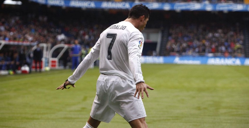 Cristiano celebra un gol en Riazor