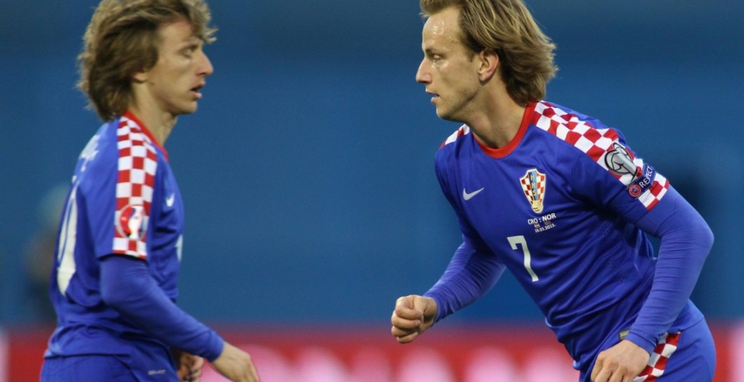 Rakitic y Modric en un partido de la selección croata