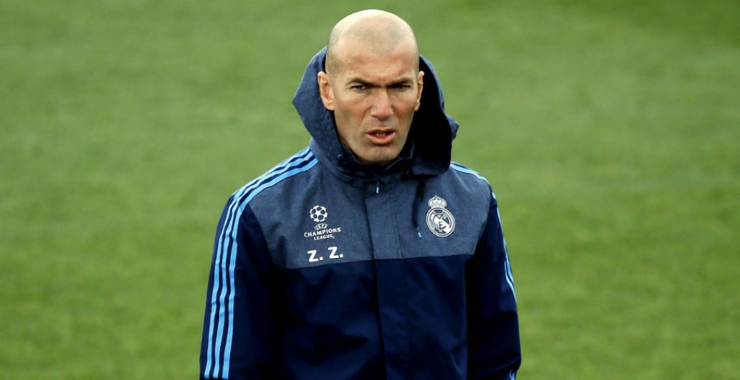 Zidane en un entrenamiento del Real Madrid