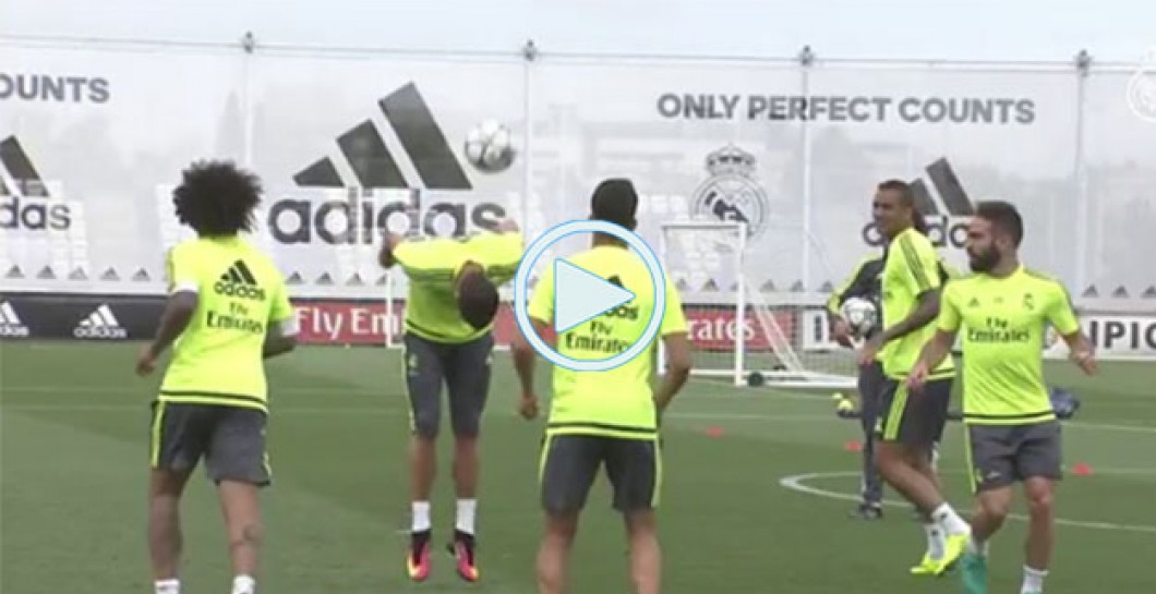 El divertido ejercicio que hizo el Real Madrid en el entrenamiento del jueves