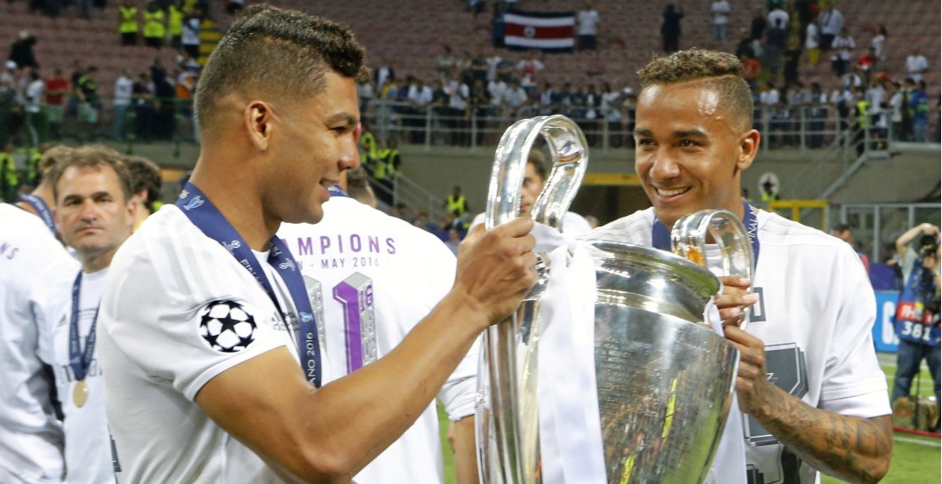 Danilo y Casemiro con la Champions