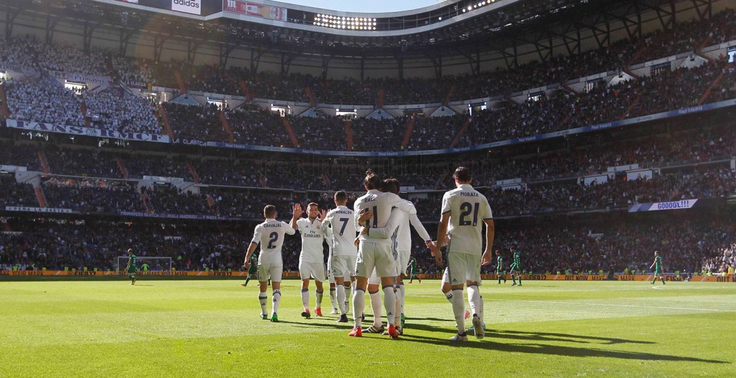 El Real Madrid celebró así uno de los goles de Bale