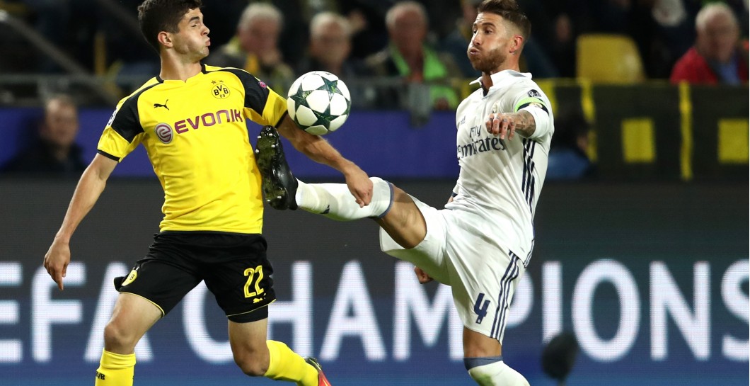 Ramos en el partido contra el Dortmund
