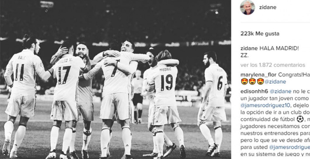 Así celebró Zidane el triunfo en su Instagram
