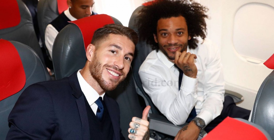 Ramos y Marcelo durante su viaje a Lisboa