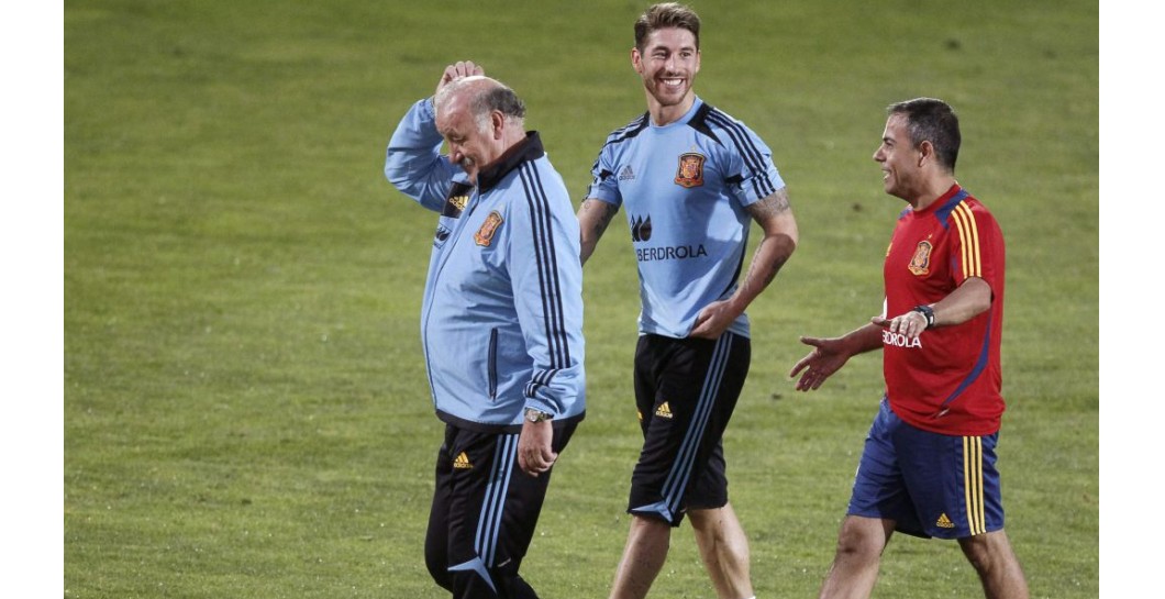 Del Bosque, Sergio Ramos y Javier Miñano