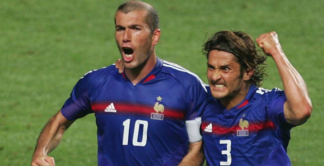 Zidane y Lizarazu con Francia