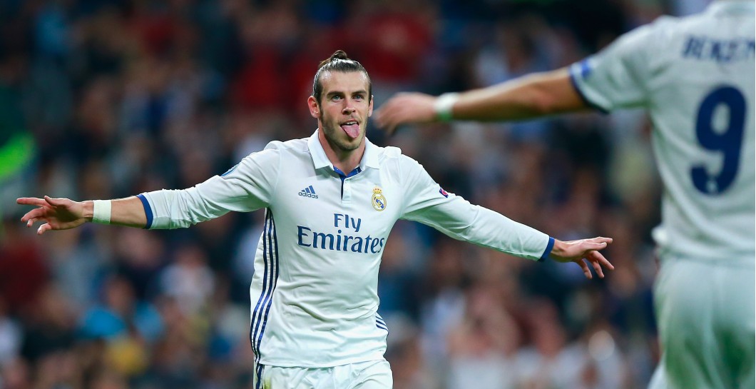 Bale celebra un gol en Champions