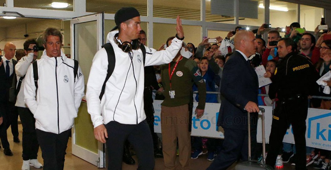 Cristiano Ronaldo a su llegada a Vitoria