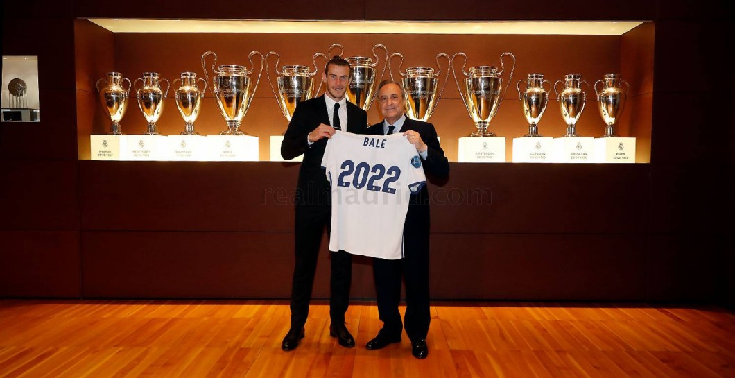 Bale y Florentino tras la renovación del contrato
