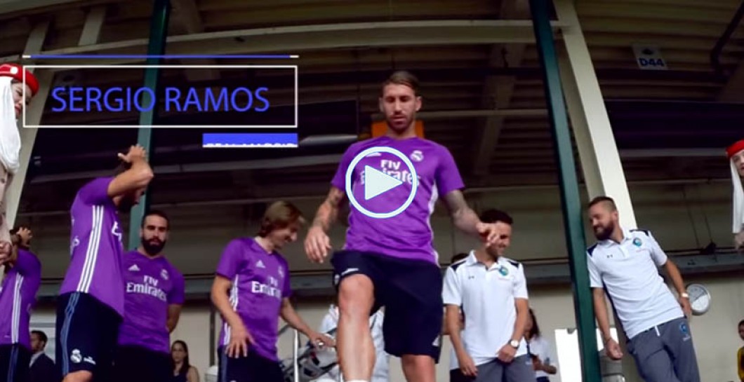 Ramos participó en el partido de 'futgolf' ante el Cosmos
