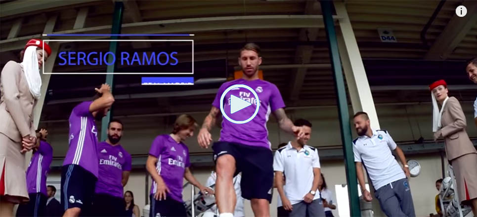 Ramos participó en el partido de 'futgolf' ante el Cosmos