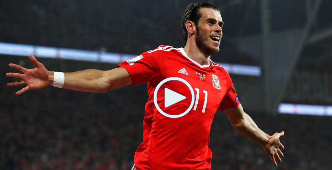 Bale celebra su gol a Moldavia