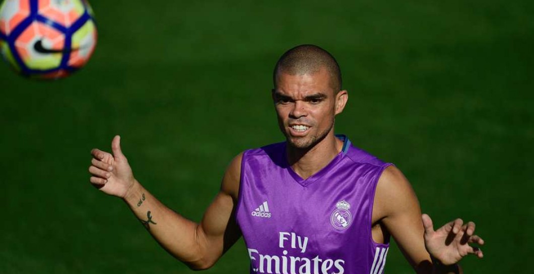 Pepe en un entrenamiento reciente del Real Madrid