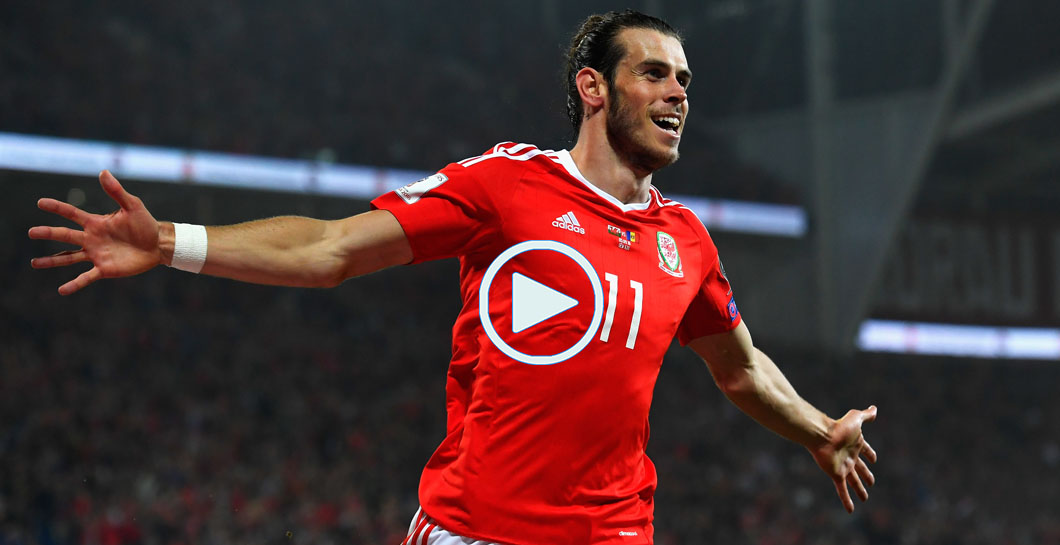 Bale celebra su gol a Moldavia
