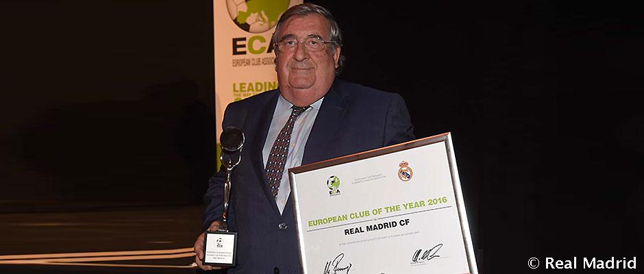 El Real Madrid ha sido premiado por la ECA