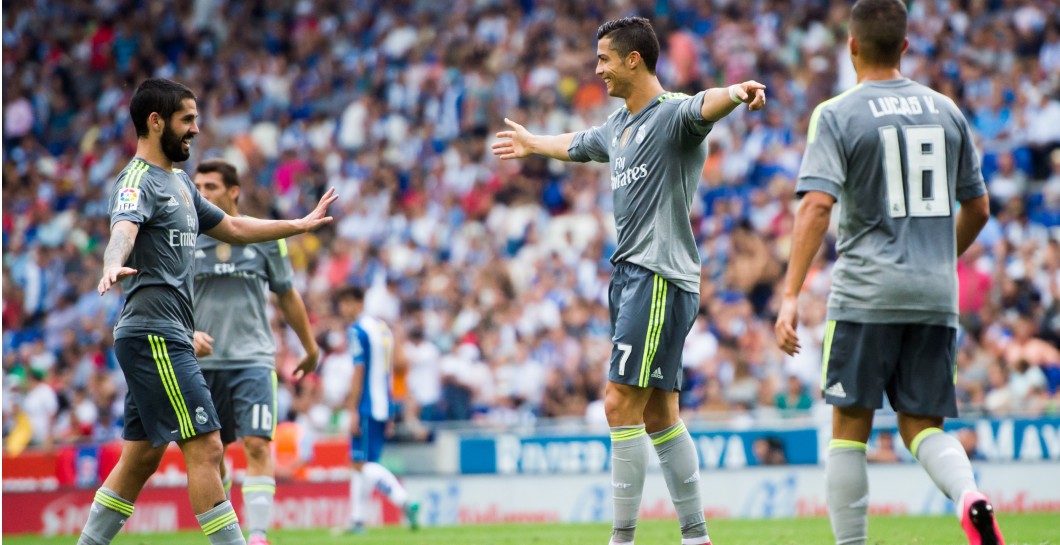 Cristiano celebra un gol contra el Espanyol