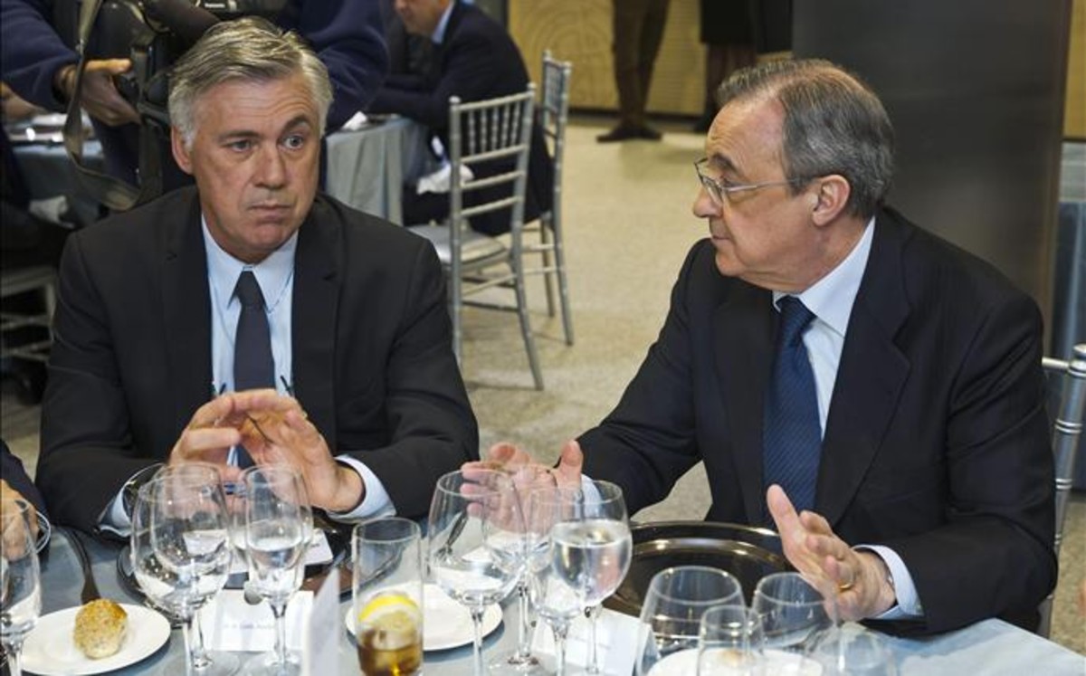 Ancelotti en una comida con Florentino Pérez