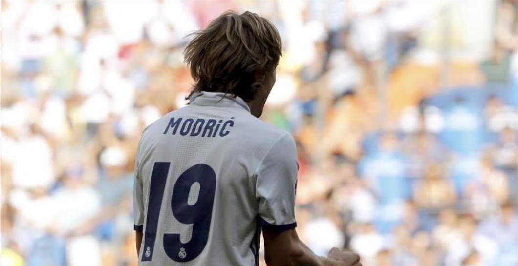 Modric celebró con alegría su gol al Osasuna