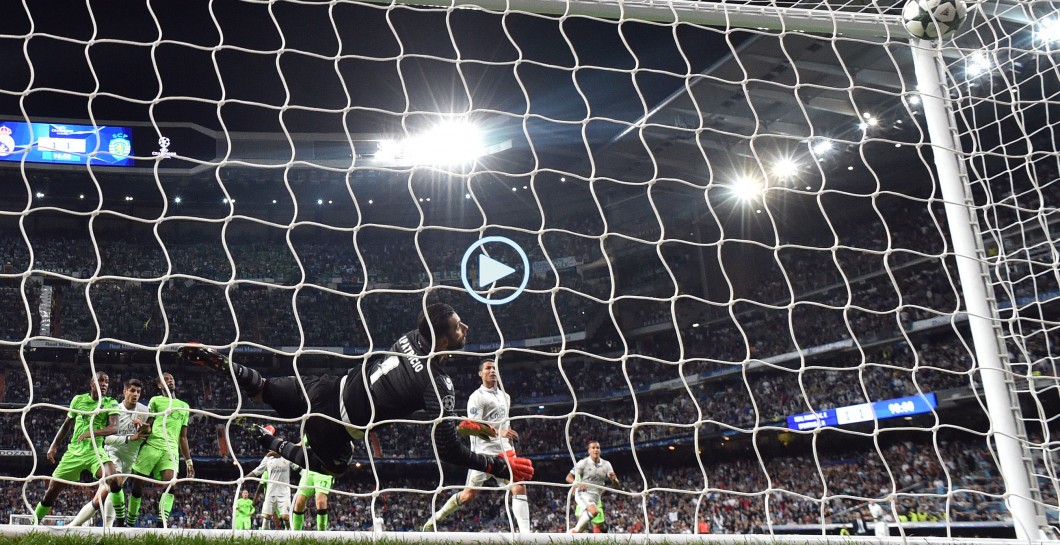 Panorámica del Bernabéu con el gol de Morata