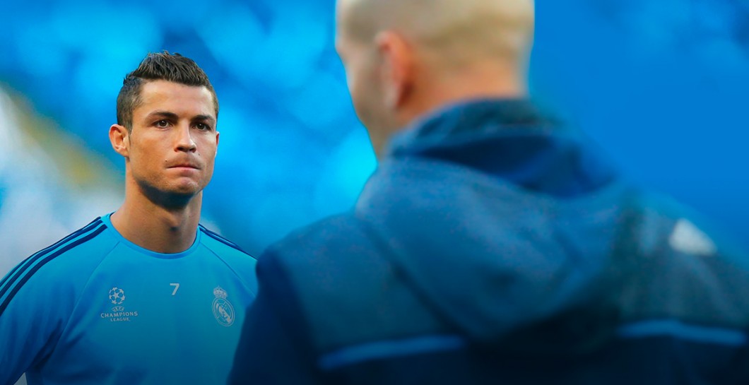 Cristiano y Zidane durante un entrenamiento