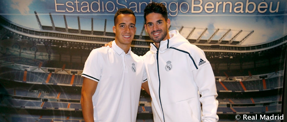 Isco y Lucas Vázquez firmaron autógrafos en Barcelona