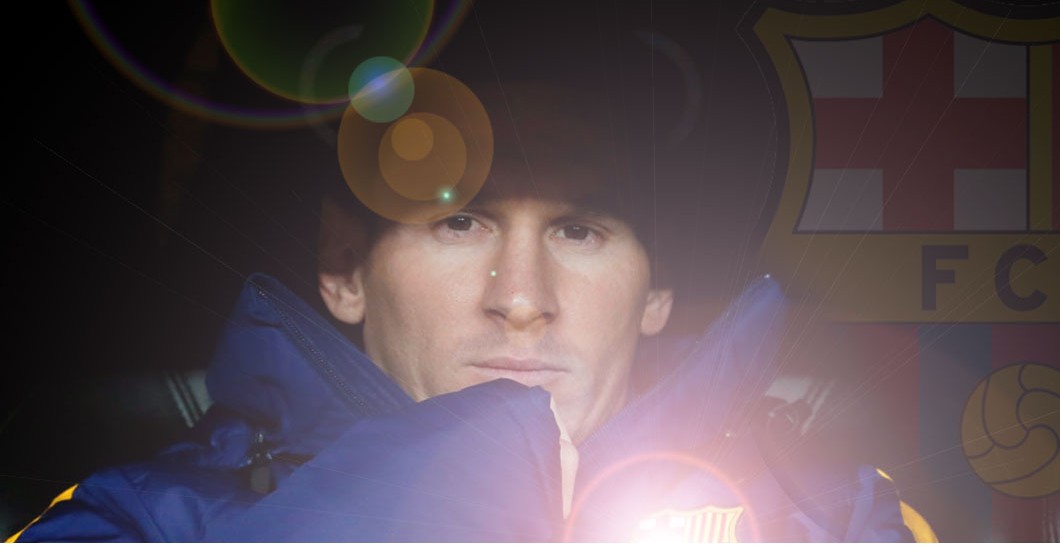 Montaje Messi y oscuridad Barcelona
