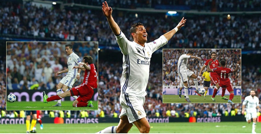 Hath trick de Cristiano Ronaldo montaje