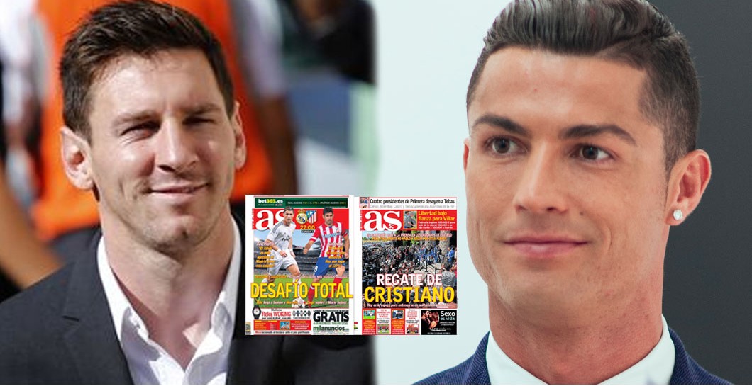 Comparación portadas AS Messi y Cristiano