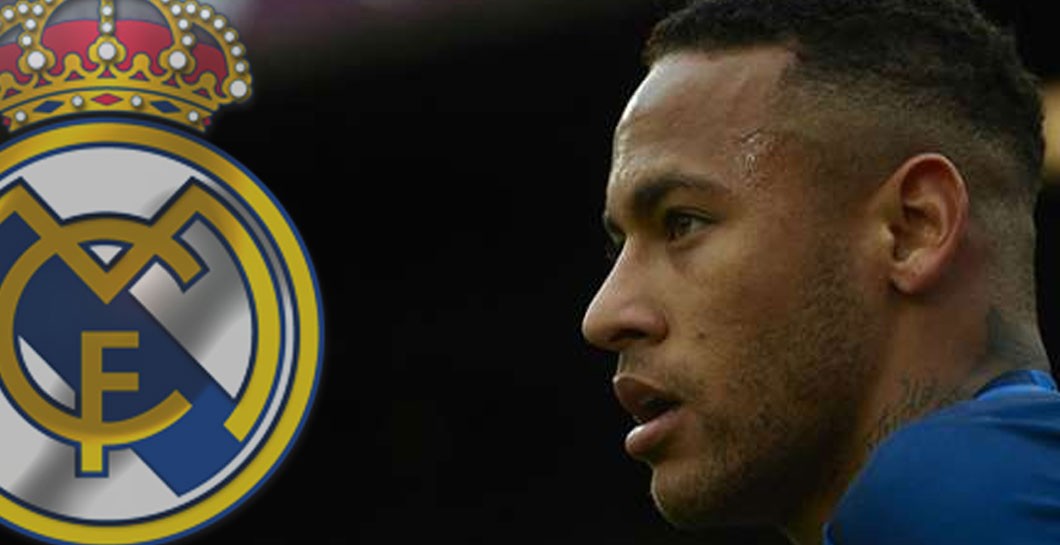 Montaje Neymar y escudo del Real Madrid