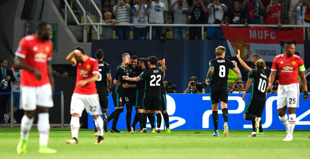 Gol de Casemiro en la Supercopa de Europa contra el Manchester United