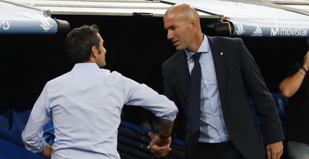 Clásico de Supercopa saludo Zidane y Valverde