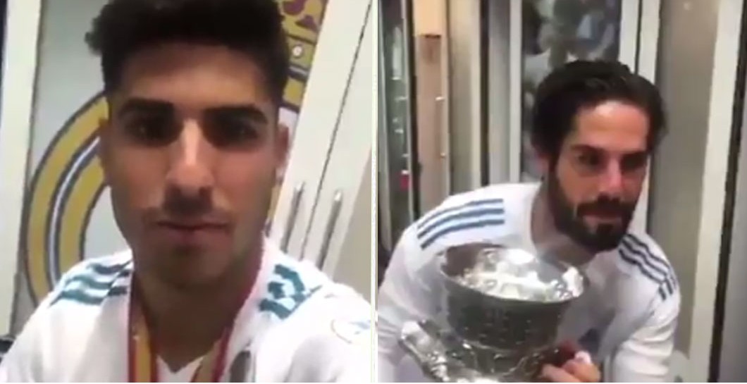 Isco y Asensio vestuario Supercopa de España