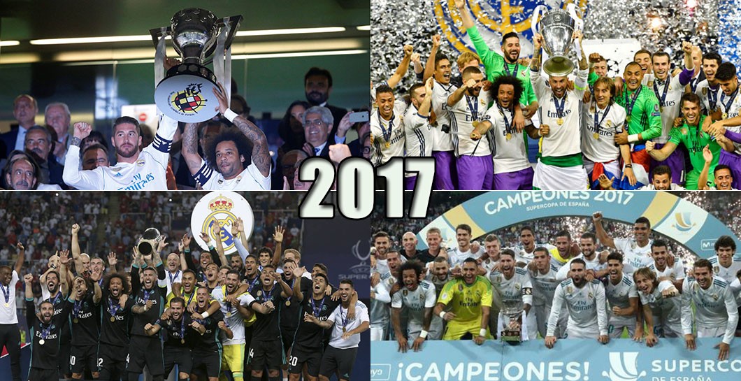 Los cuatro títulos del Real Madrid en 2017
