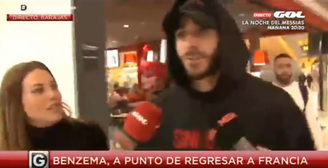 Benzema en el Aeropuerto tras el Clásico