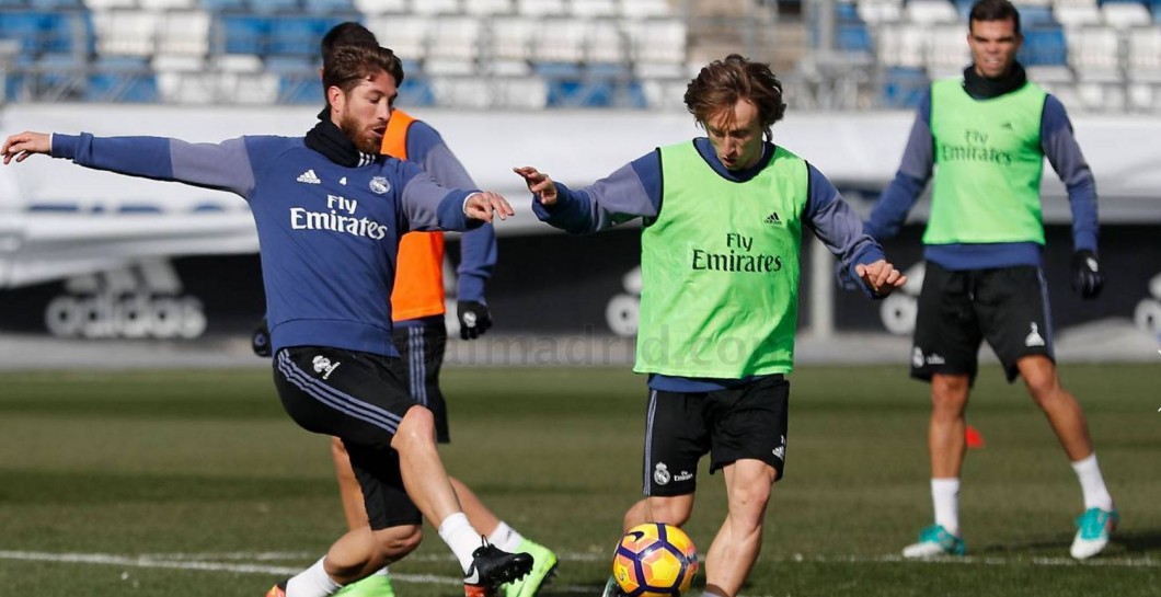 Sergio Ramos, Luka Modric, entrenamiento Real Madrid