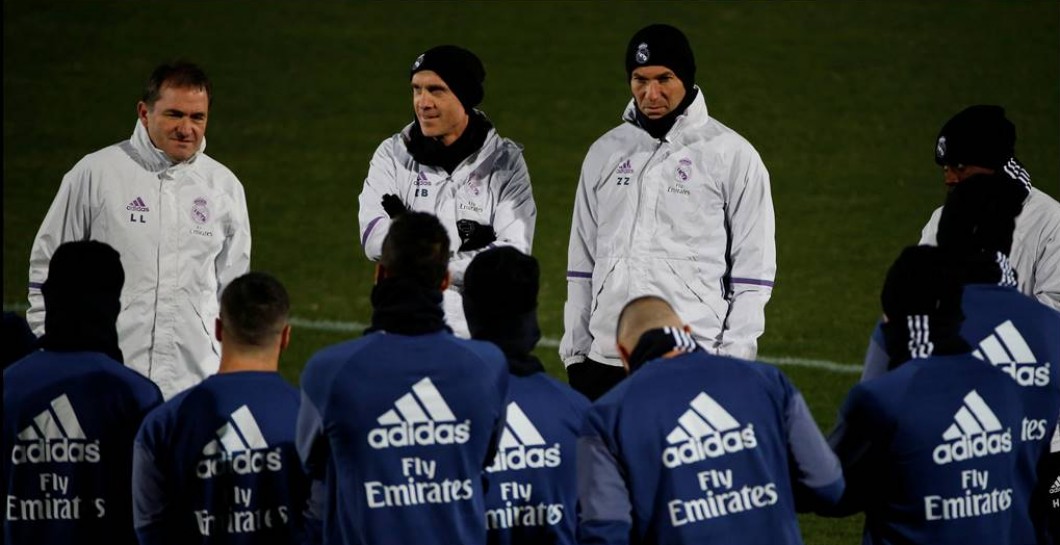 Zidane en un entrenamiento reciente del equipo