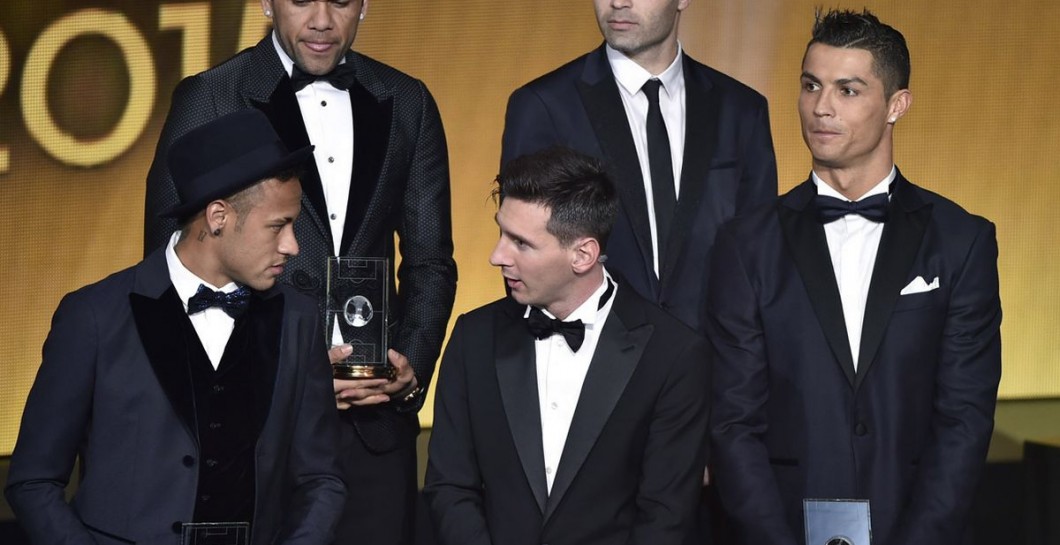 Messi, Neymar y Cristiano en la gala de la FIFA de 2016